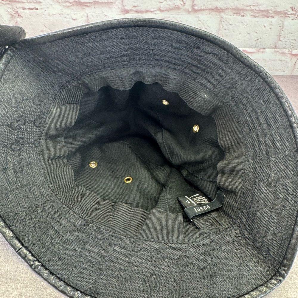 Gucci Black Denim Grommet Bucket Hat - Picture 9 of 10